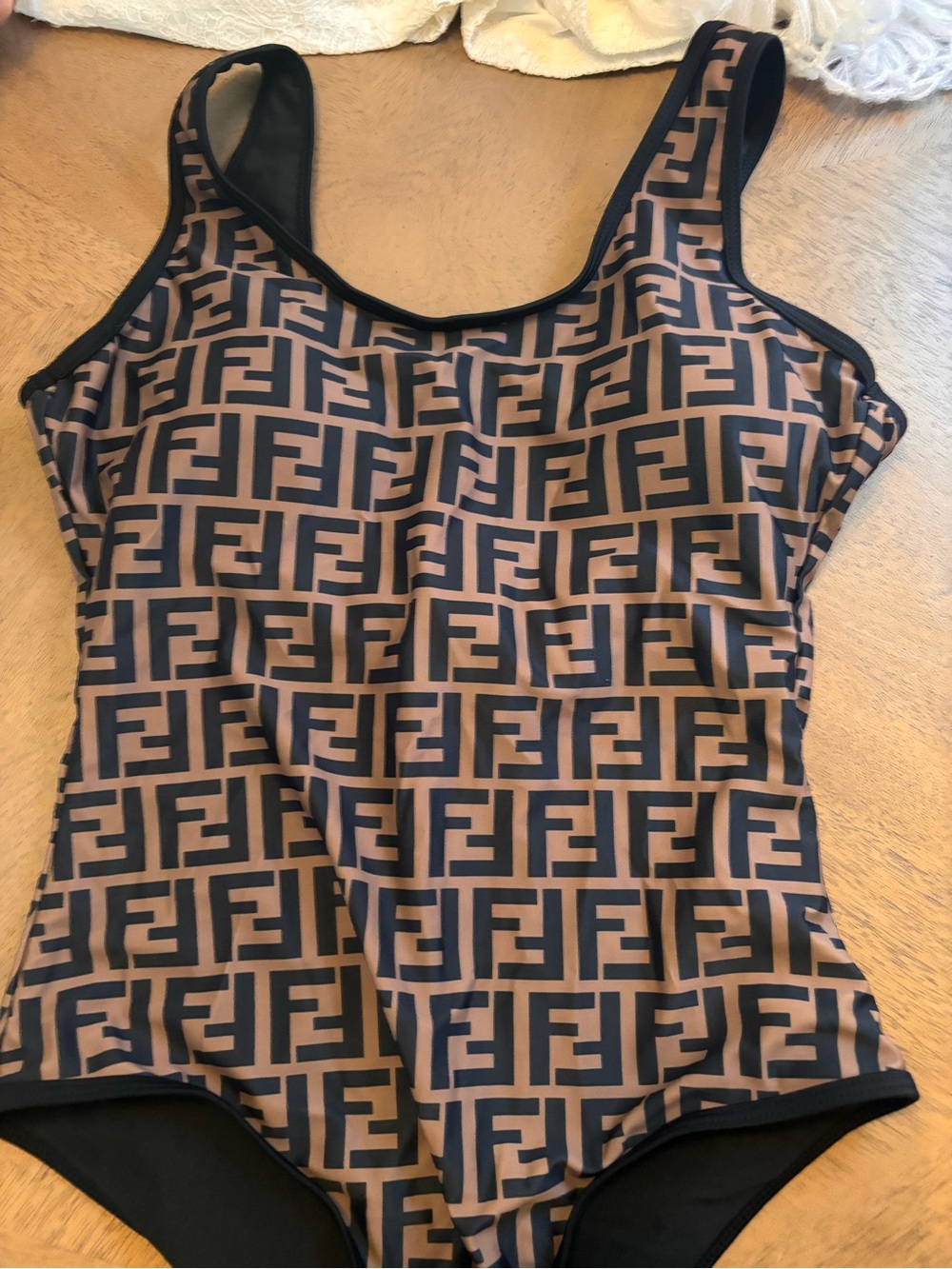 Fendi Brown Monogram one piece bathing suit